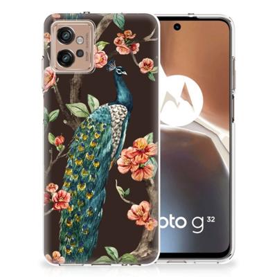 Motorola Moto G32 | TPU Hoesje | Pauw met Bloemen