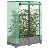 VidaXL Plantenbak verhoogd met kashoes 80x40x123 cm rattanlook