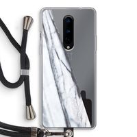Gestreepte marmer: OnePlus 8 Transparant Hoesje met koord