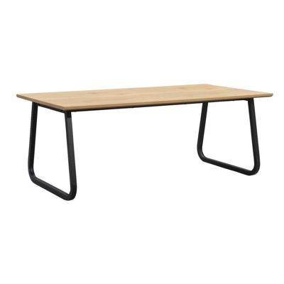 Leen Bakker - Eettafel Brigitte Rechthoekig - Naturel/zwart - 200x100 Cm - MDF - Bruin