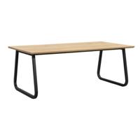 Leen Bakker - Eettafel Brigitte Rechthoekig - Naturel/zwart - 200x100 Cm - MDF - Bruin