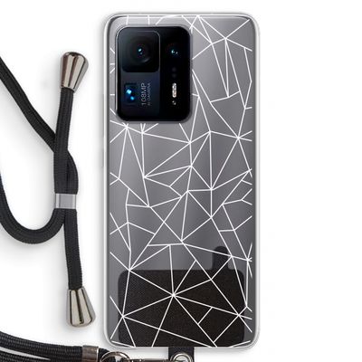 Geometrische lijnen wit: Xiaomi Mi Mix 4 Transparant Hoesje met koord