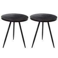 Set van 2x stuks plantenstandaards Kent rond metaal zwart 35 x 40 cm Set van 2x stuks plantenstandaards Kent rond metaal zwart 35 x 40 cm