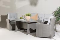 Nohr Loungeset Sanuel Met bank, 2 loungestoelen en tafel - Grijs