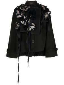 Biyan veste superposée à détails de plumes - Noir