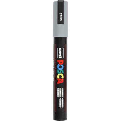 Uni-Posca Posca marker, afm pc-5m, lijndikte 2,5 mm, medium, grijs, 1 stuk