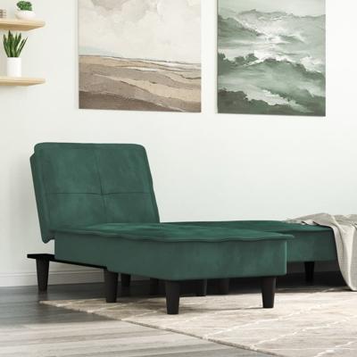 Chaise longue fluweel donkergroen