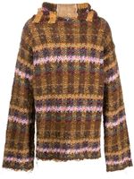 VITELLI hoodie en laine recyclée à carreaux - Marron VITELLI hoodie en laine recyclée à carreaux - Marron