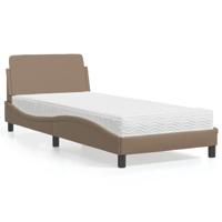 Bed met matras kunstleer cappuccinokleurig 90x200 cm