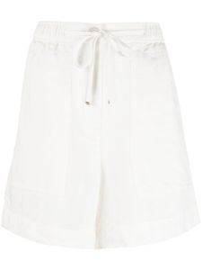 Tommy Hilfiger short en lin à taille haute - Blanc