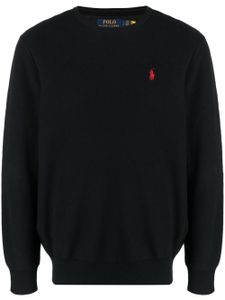 Polo Ralph Lauren embroidered-logo piqué-cotton jumper - Noir