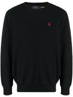 Polo Ralph Lauren embroidered-logo piqué-cotton jumper - Noir - thumbnail