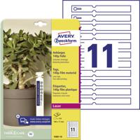 Avery-Zweckform T3007-10 Labels met lus 160 x 17 mm Polyester Wit 110 stuk(s) Niet hechtend Laser (kleur), Laser (zwart/wit)