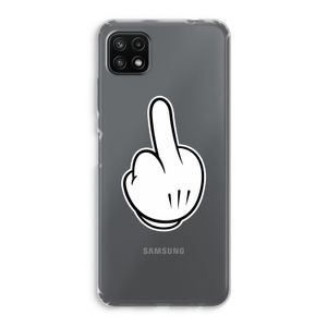 Middle finger white: Samsung Galaxy A22 5G Transparant Hoesje