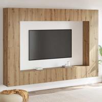 Tv-meubelset Wandgemonteerd 8 pcs artisanaal eikenkleurig