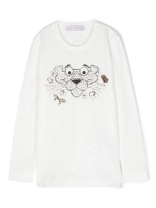 Monnalisa Pink Panther long-sleeve T-shirt - Blanc