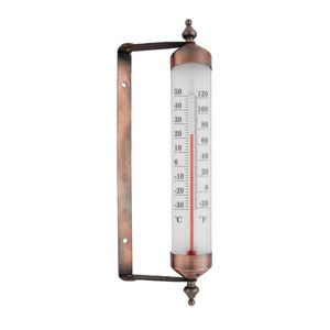 Esschert Design Thermometer Fensterrahmen Vloeibare omgevingsthermometer Buiten Brons, Wit