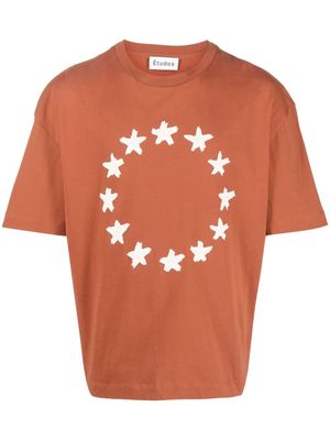 Études Studio t-shirt Spirit Painted Stars - Marron