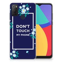 Alcatel 1S (2021) Silicone-hoesje Flowers Blue DTMP