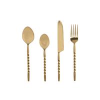 Bestek Home ESPRIT Gouden Roestvrij staal 4,5 X 2 X 21 CM 16 Onderdelen