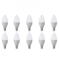 Energiezuinige LED Lampen Set 10x E14 Fitting 6W Koud Wit 6400K