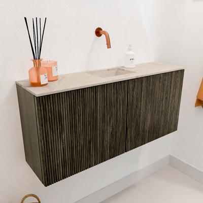 Toiletmeubel Mondiaz Joya Dlux | 90 cm | Meubelkleur Shadow | Faye wastafel Frappe Wasbak Midden | Zonder kraangat(en)