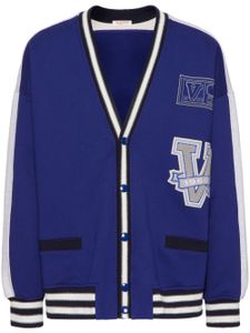 Valentino Garavani cardigan à patchs V Crew - Bleu