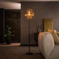 LifestyleFurn Vloerlamp Jaamal 165cm hoog, Burned finish - Zwart bruin - thumbnail