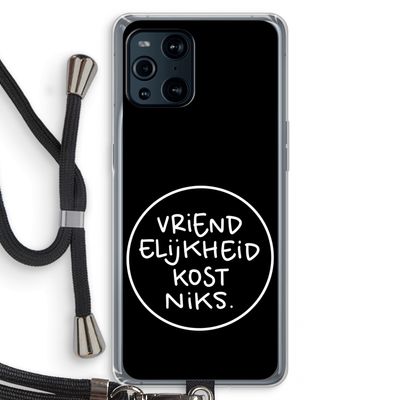 Vriendelijkheid: Oppo Find X3 Pro Transparant Hoesje met koord