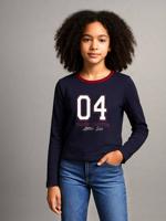 Cropped shirt met lange mouwen voor meisjes JONEN marineblauw