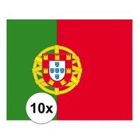 10x stuks Stickertjes van vlag van Portugal   -