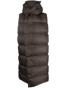 Rick Owens gilet matelassé à capuche - Marron