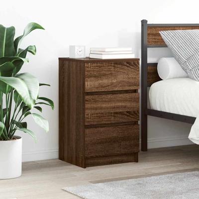Nachtkastjes met 3 lades 2 st 39x35x65 cm bruin eikenkleurig