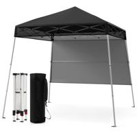 Paviljoen 2x2 m Pop-up Vouwpaviljoen Hoogte Verstelbaar met Zijwand & Grondhaak Waterdicht & Zonbescherming Partytent Zwart