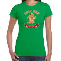 Fout kersttrui t-shirt voor dames - Gingerbread koekemannetje - green - Bite Me