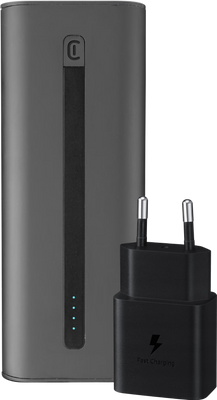 Cellularline Powerbank 20.000 mAh Power Delivery en Quick Charge Zwart + Samsung Oplader