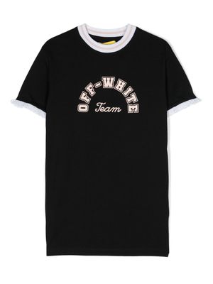 Off-White Kids robe en coton biologique à logo imprimé - Noir