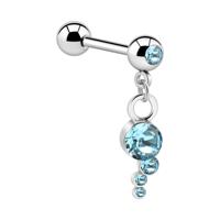 Jeweled Barbell with Charm Chirurgisch staal 316L / Belegde messing Barbells