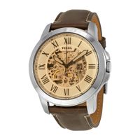 Horlogeband Fossil ME3122 Leder Bruin 22mm