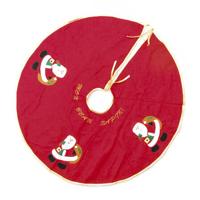 Kerstboomrok - rood met kerstmannen - D90 cm - polyester - kerstboom kleed