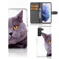 Samsung Galaxy S22 Plus | Telefoonhoesje | Met pasjeshouder | Kat