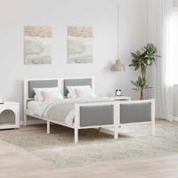 Bedframe met hoofdeinde Lichtgrijs 140 x 190 cm Stof Bedframe met hoofdeinde Lichtgrijs 140 x 190 cm Stof