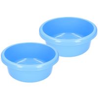 Set van 2x stuks camping afwasteilen / afwasbakken blauw rond 6,2 liter - Afwasbak - thumbnail