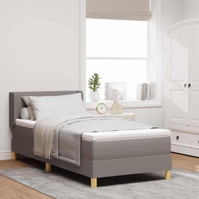 Boxspringbed met matras met hoofdeinde Taupe 90 x 190 cm Stof