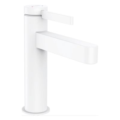 Wastafelmengkraan Finoris HansGrohe Eengreeps 110 met Pop-up trekwaste Mat Wit