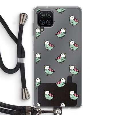 Vogeltjes: Samsung Galaxy A12 Transparant Hoesje met koord