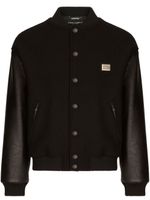 Dolce & Gabbana veste bomber à empiècements en cuir - Noir