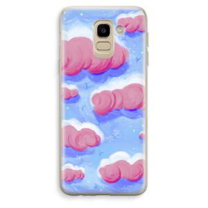 Roze wolken met vogels: Samsung Galaxy J6 (2018) Transparant Hoesje