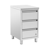 RVS werkkast - 3 lades - 50 x 60 cm - Royal Catering