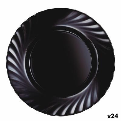 Dinerbord Luminarc Trianon Black Zwart Glas Ø 24,5 cm (24 Stuks)